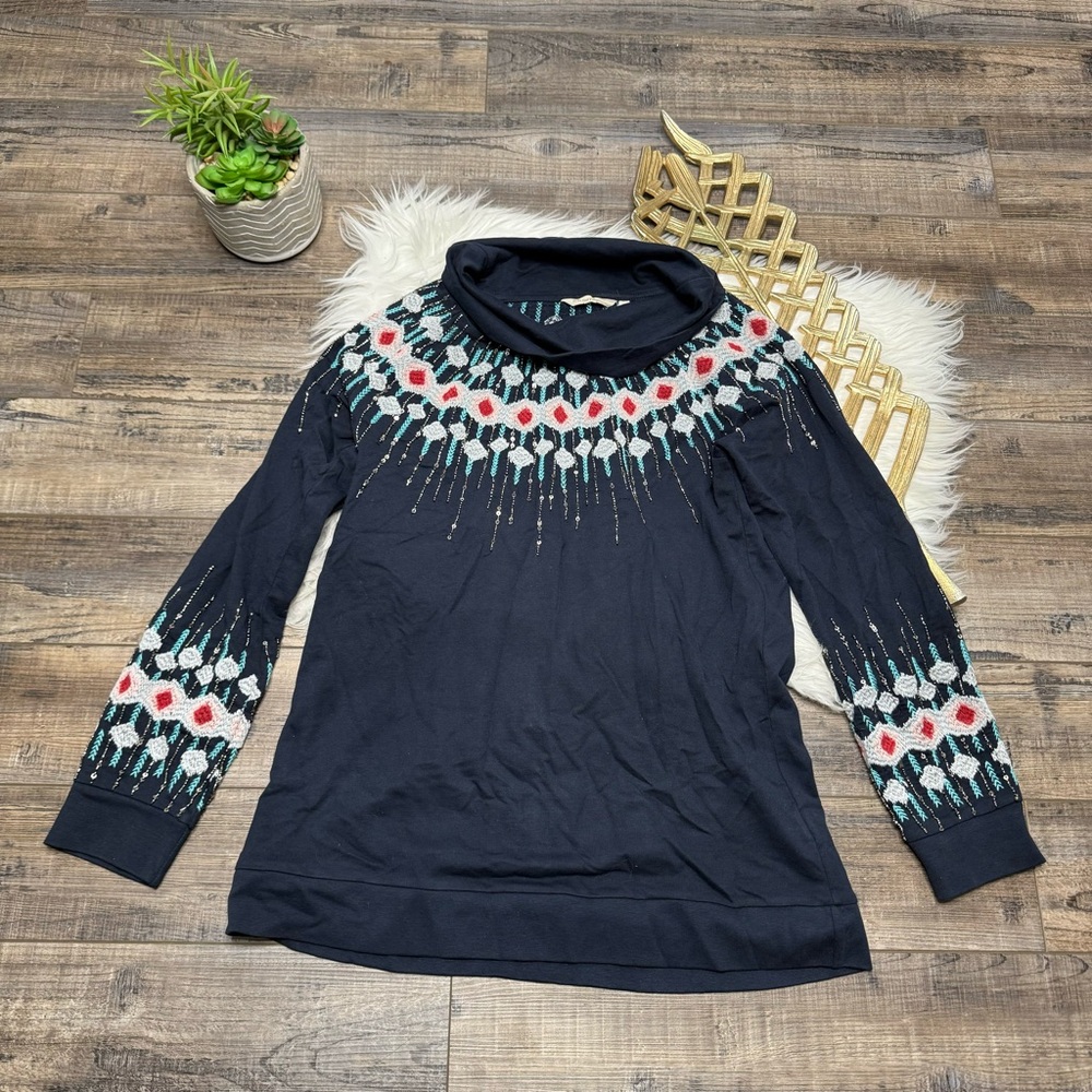 Soft Surroundings‎ Turtleneck Pullover Sequin Sweater